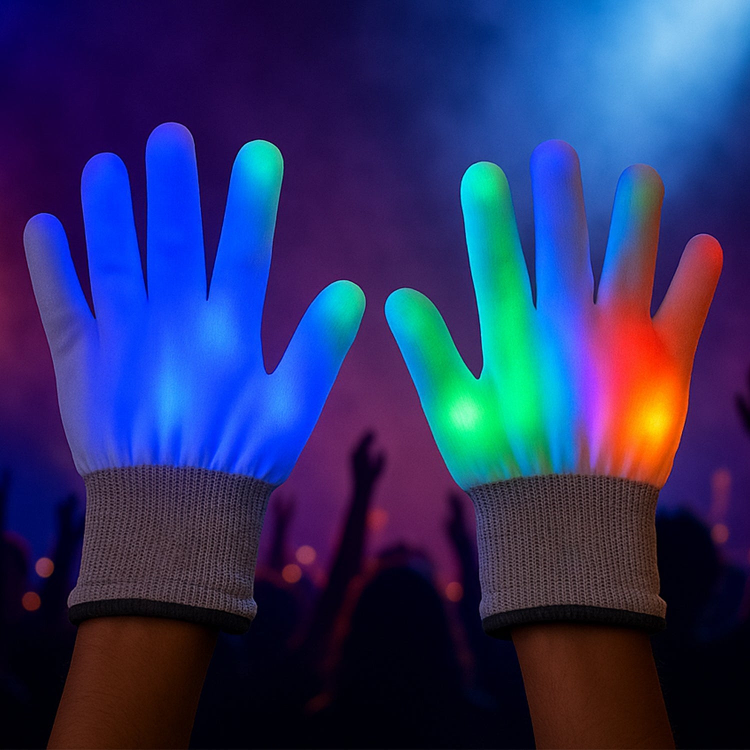 Dynamic Multi-Color Led Light-Up Glow Gloves (1 Pair) Dynamic Multi-Color Led Light-Up Glow Gloves (1 Pair)